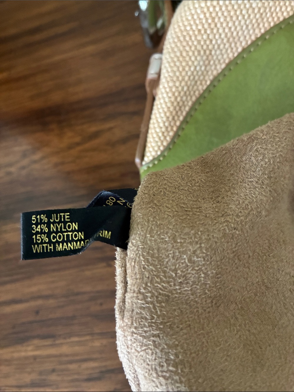 Etienne Aigner Green Manmade Leather and Beige Textile Woven Shoulder Bag -EUC - Picture 10 of 13